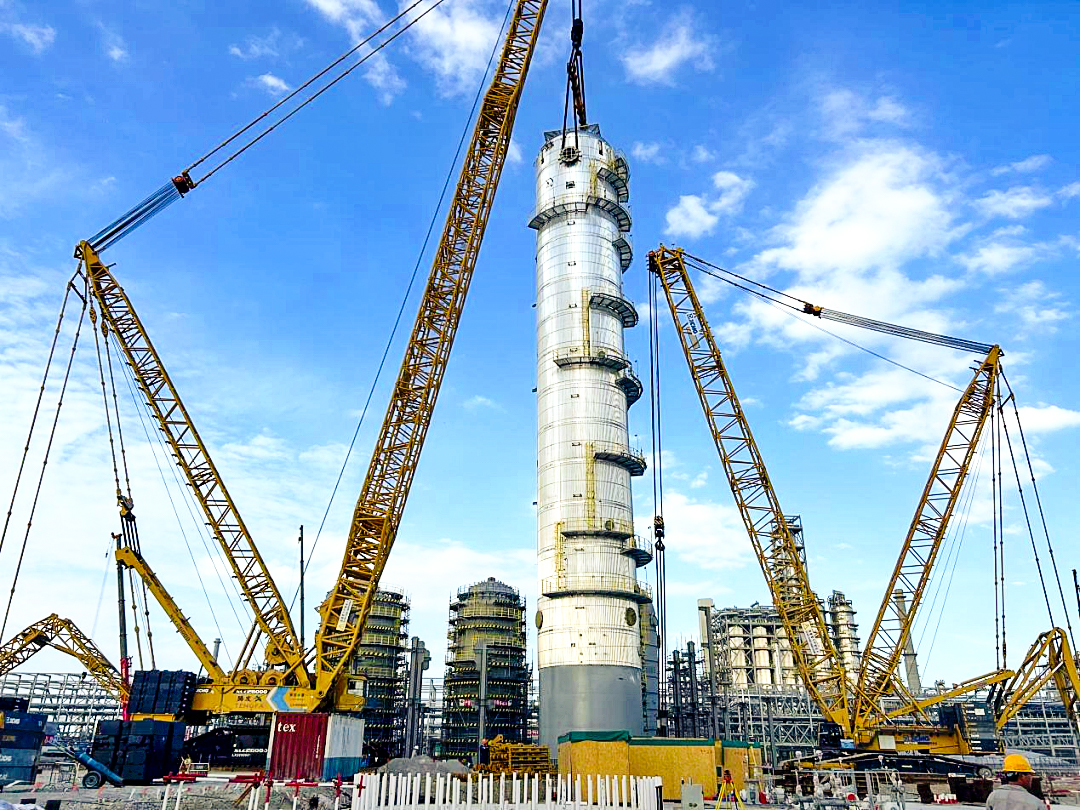 10天3钩！币游XGC88000助力2050吨“西北最高”塔器就位